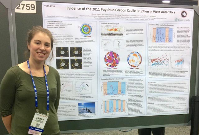 Early-career researcher Eleanor Dowd at the Fall AGU Meeting in December 2016