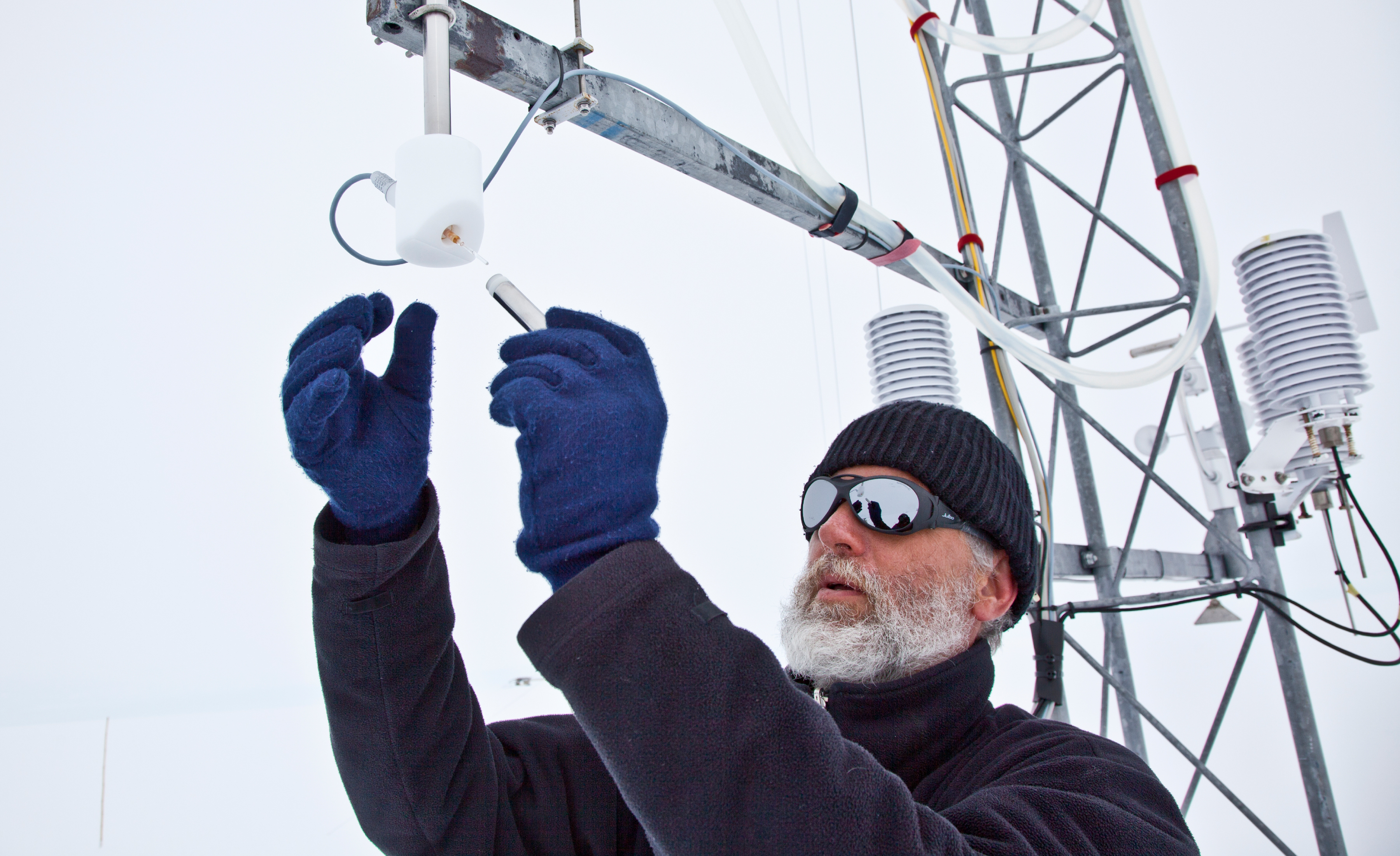 Scientist collecting data in Antarctica
