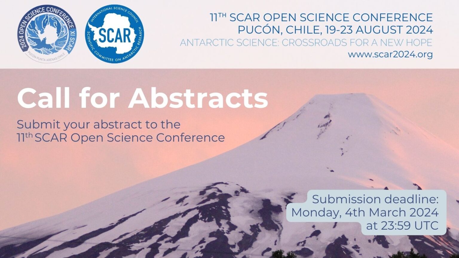 Submit your abstract to the 11th SCAR Open Science Conference SCAR